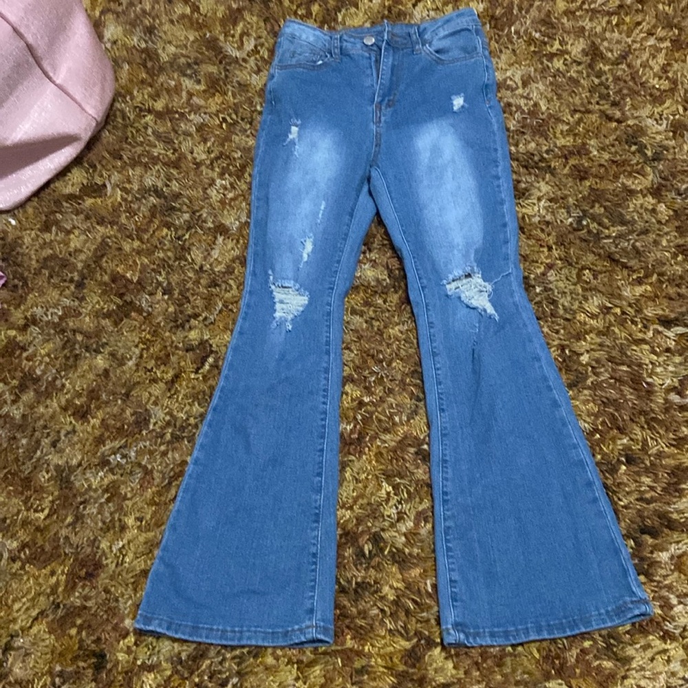 Light wash flair jeans